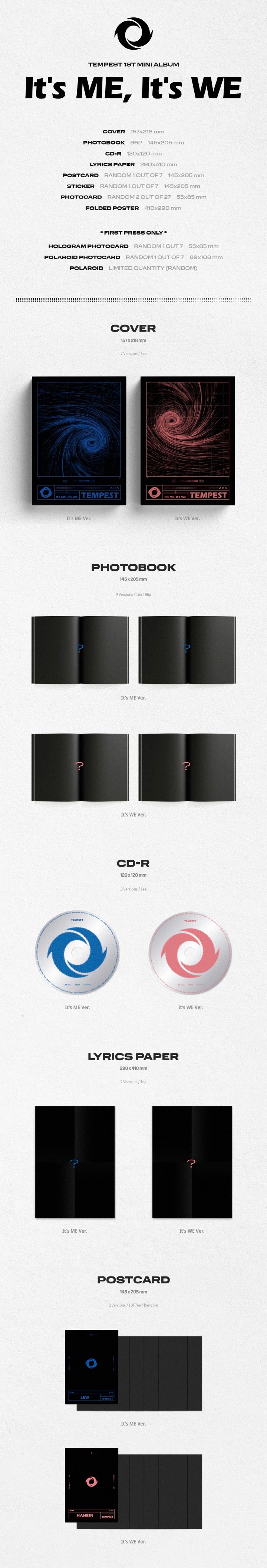 TEMPEST - 1ST MINI ALBUM IT'S ME IT'S WE ✅