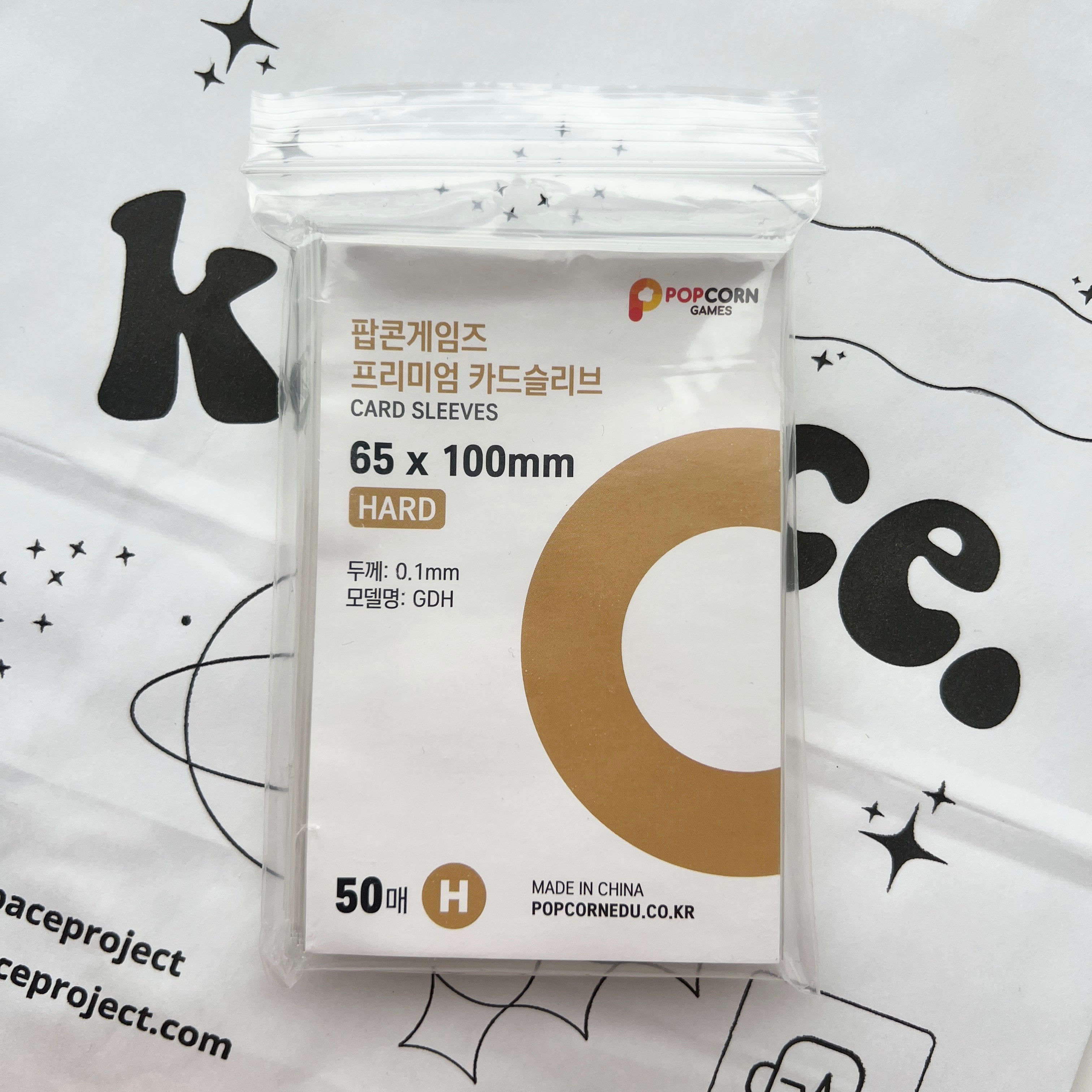 popcorn games card sleeves POPCORN GAMES] PREMIUM CARD SLEEVE HARD 50 SHEETS (65x100mm) ✓ – KSPACE