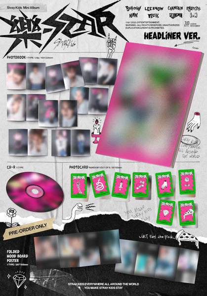[PHOTOCARD 17/11] STRAY KIDS - 樂-STAR (HEADLINER VER.) + PHOTOCARD GIFT