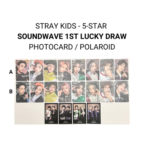 STRAY KIDS - 5-STAR OFFICIAL SOUNDWAVE 1ST LUCKY DRAW PHOTOCARD / POLAROID ✅