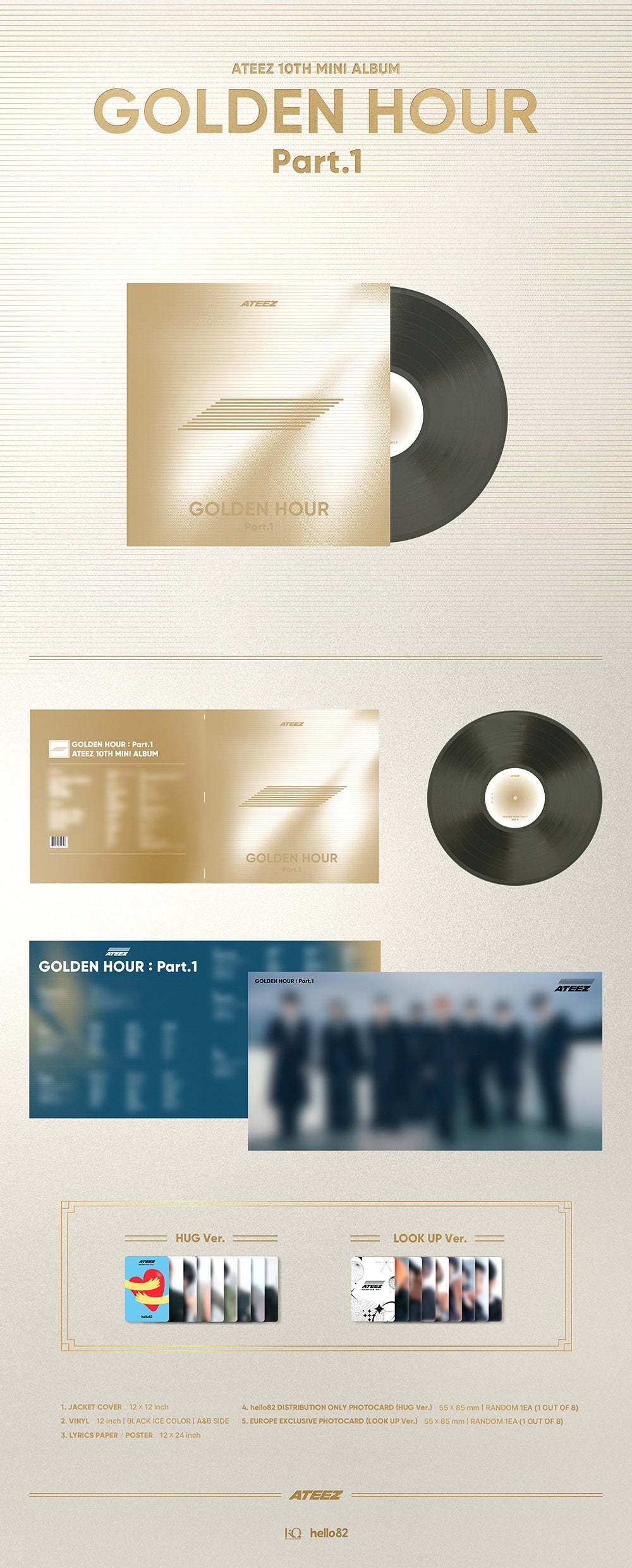 HELLO82] ATEEZ - GOLDEN HOUR : PART.1 - EUROPE EXCLUSIVE (VINYL