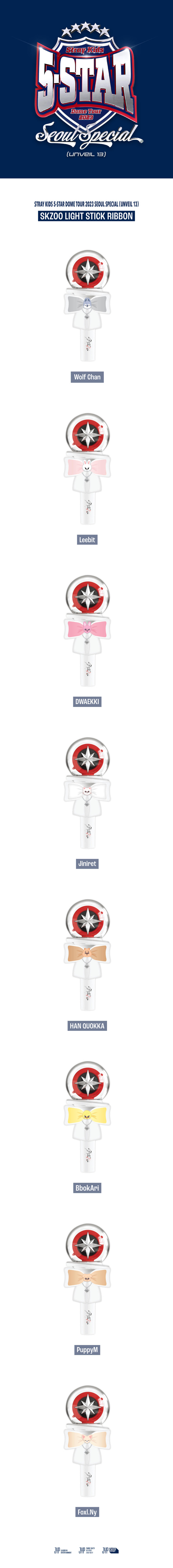 STRAY KIDS - 5-STAR DOME TOUR 2023 LIGHT STICK RIBBON ✅ 