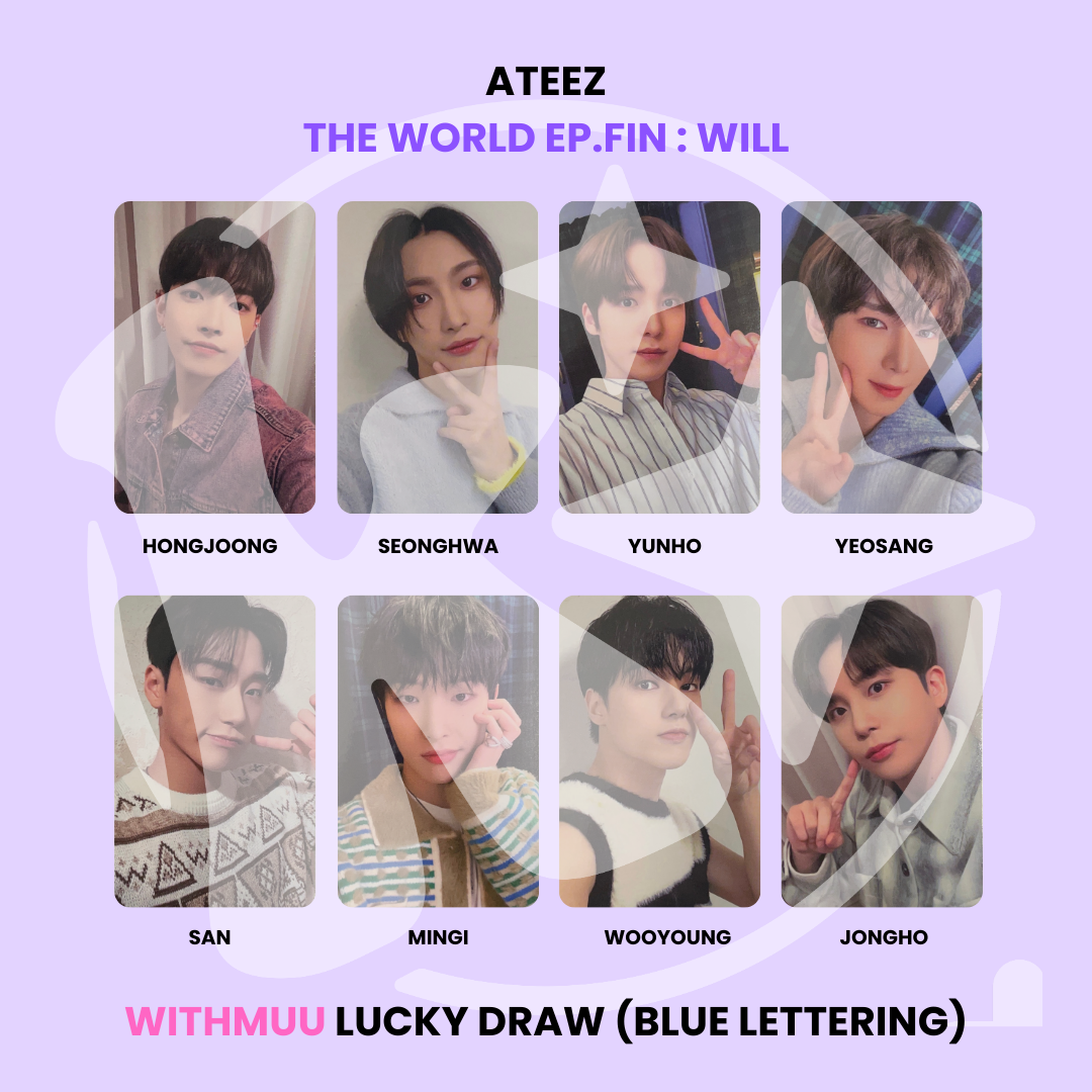 ATEEZ - THE WORLD EP.FIN : WILL WITHMUU LUCKY DRAW (BLUE LETTERING) ✅