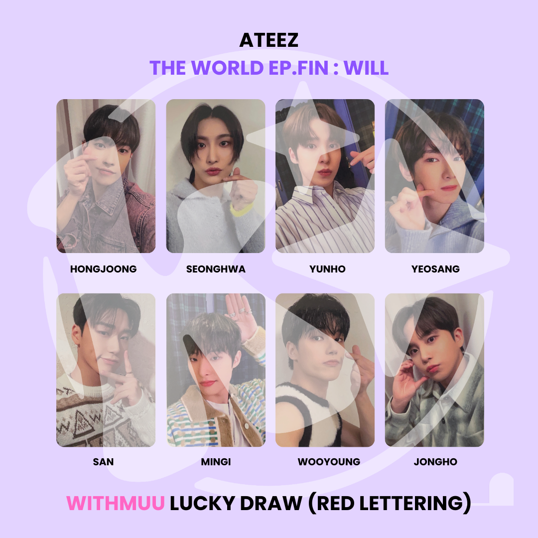 ATEEZ - THE WORLD EP.FIN : WILL WITHMUU LUCKY DRAW (RED LETTERING) ✅