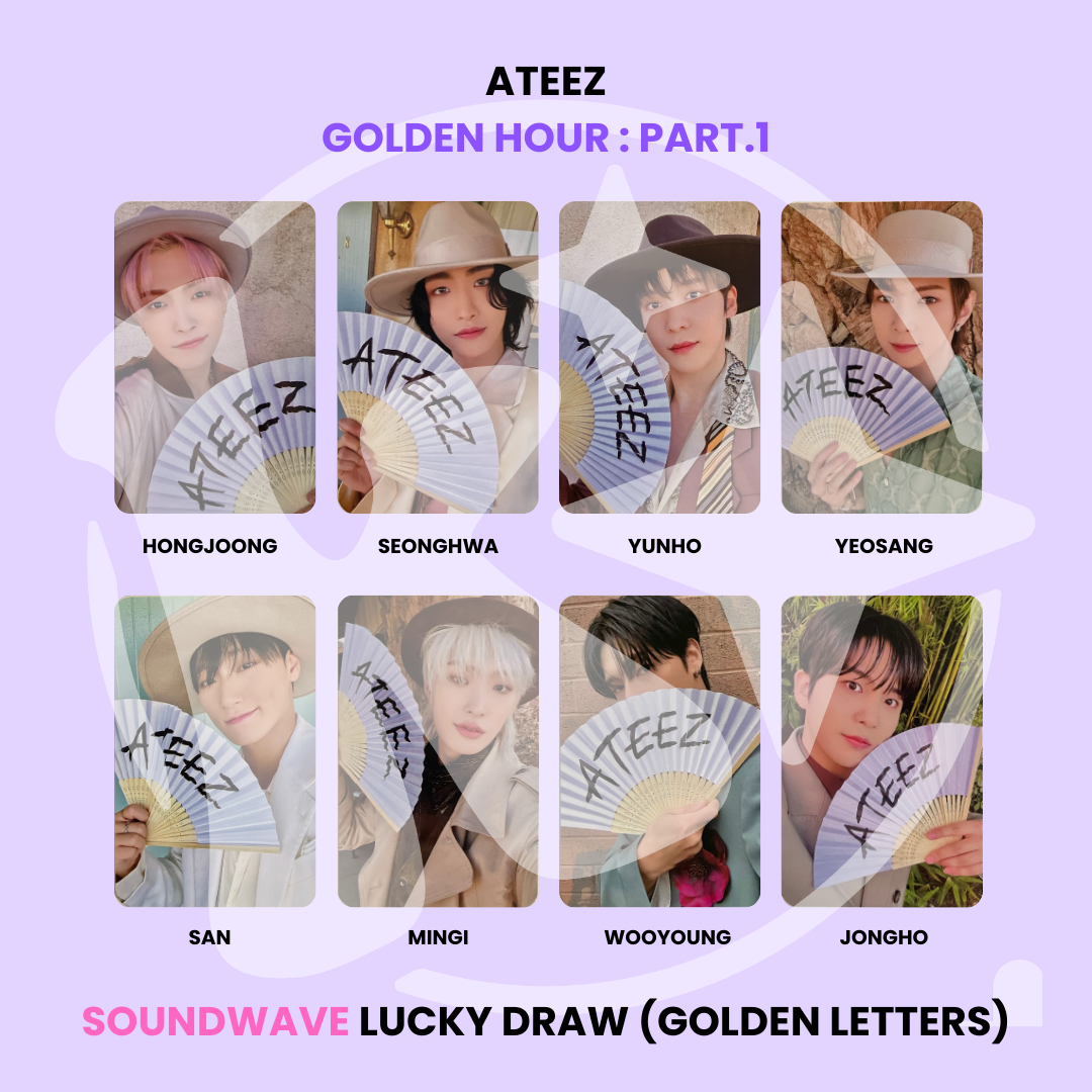ATEEZ - GOLDEN HOUR : PART.1 SOUNDWAVE LUCKY DRAW (GOLDEN LETTERS) ✅