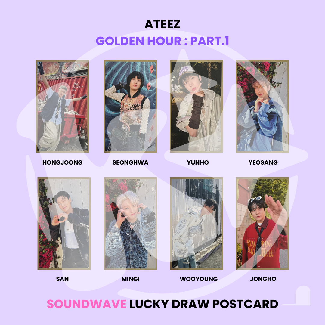 ATEEZ - GOLDEN HOUR : PART.1 SOUNDWAVE LUCKY DRAW POSTCARD ✅