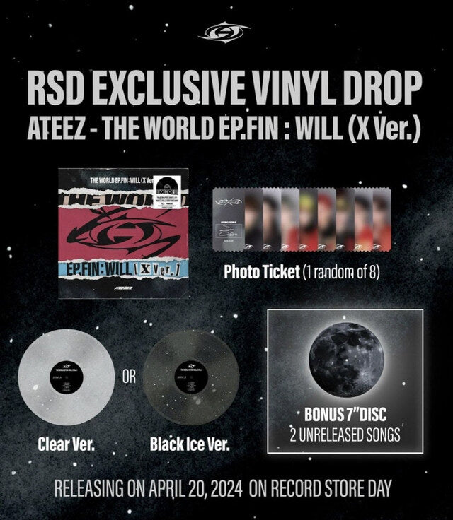 ATEEZ - THE WORLD EP.FIN : WILL (X VER. - 7INCH VINYL + RANDOM COLOR LP) ✅ 