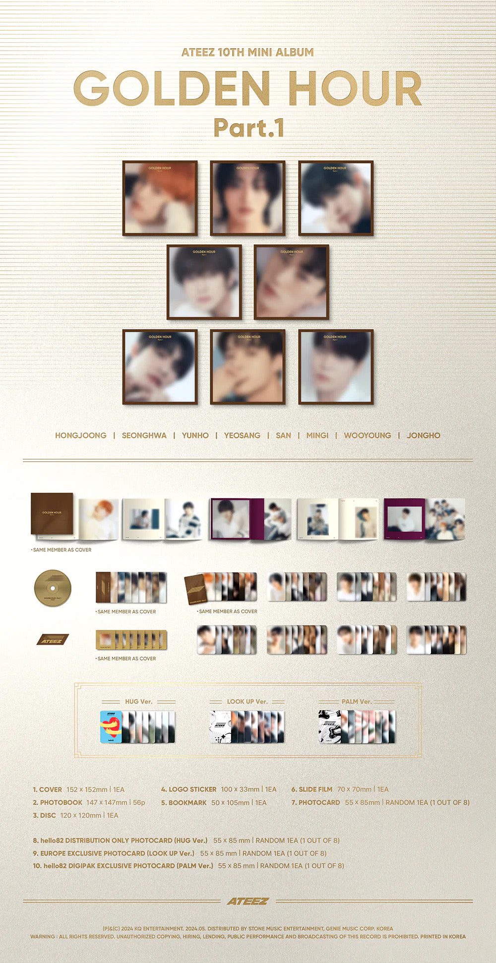 HELLO82] ATEEZ - GOLDEN HOUR : PART.1 (DIGIPACK) - UK EXCLUSIVE