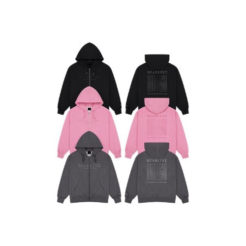 [PREORDER] BLACKPINK - DEADLINETOUR Logo Applique Zip-Up Hoodie