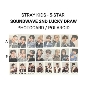STRAY KIDS - 5-STAR OFFICIAL SOUNDWAVE 2ND LUCKY DRAW PHOTOCARD / POLAROID ✅