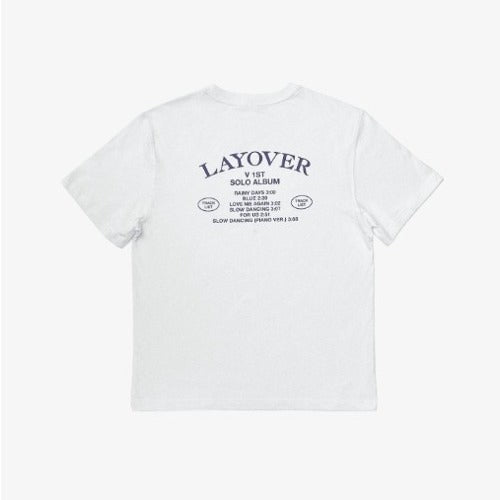 V (BTS) - LAYOVER S/S T-SHIRT LAYOVER (WHITE) ✅