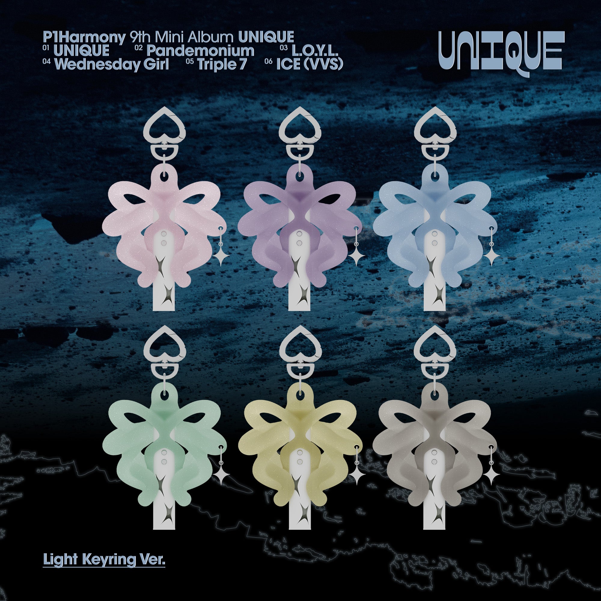 [PREORDER] [hello82] P1Harmony - UNIQUE (Light Keyring ver.)