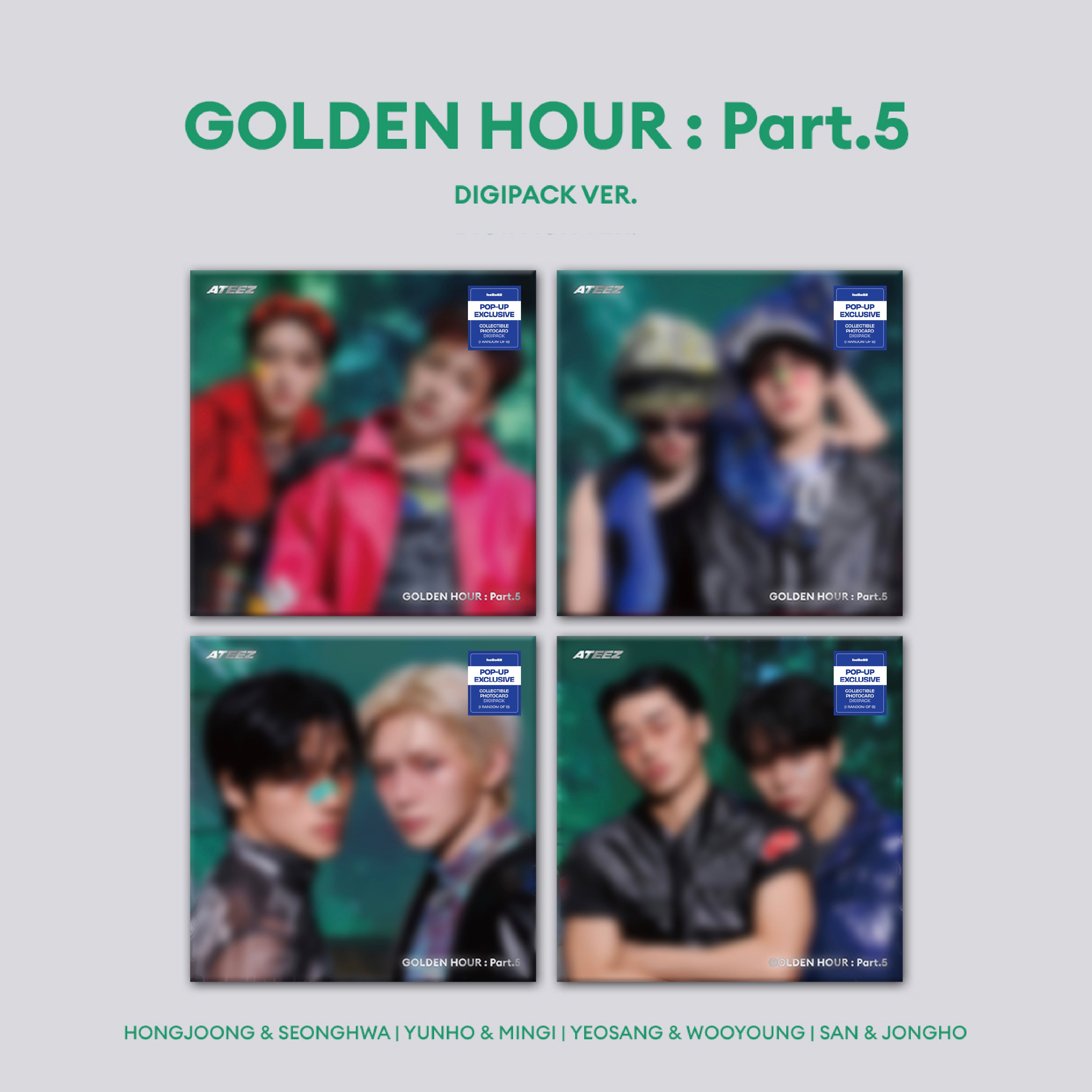 [PREORDER] ATEEZ - GOLDEN HOUR : Part.5 (DIGIPACK UNIT VER.) - POP-UP Exclusive