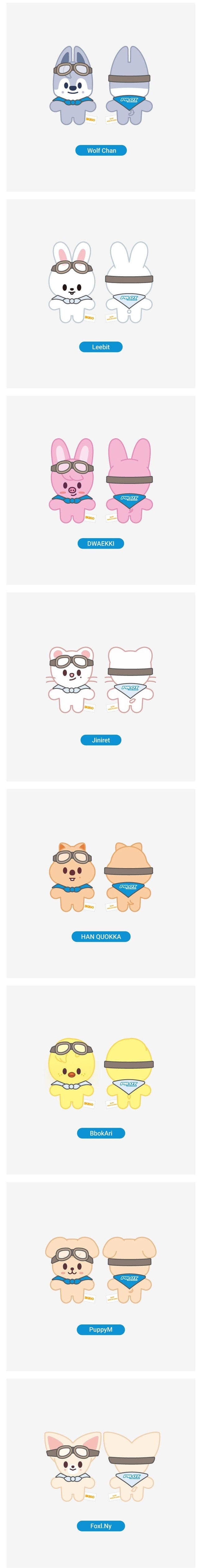 STRAY KIDS - SKZOO PILOT : FOR 5 STAR 10CM PLUSH✅