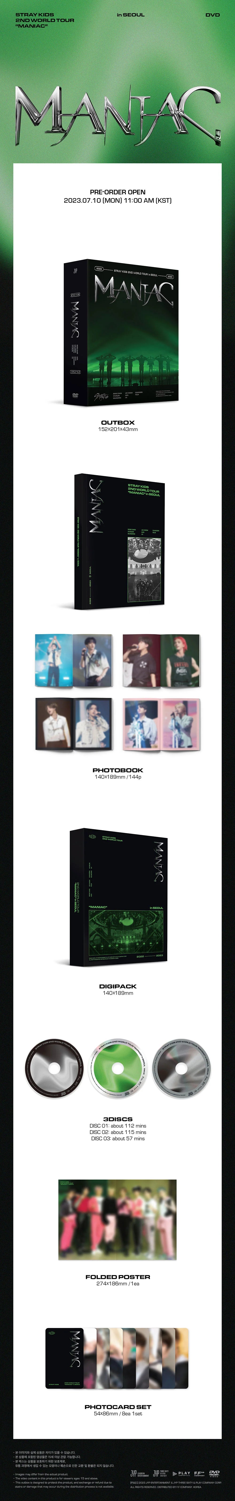 STRAY KIDS - 2ND WORLD TOUR MANIAC IN SEOUL DVD ✅
