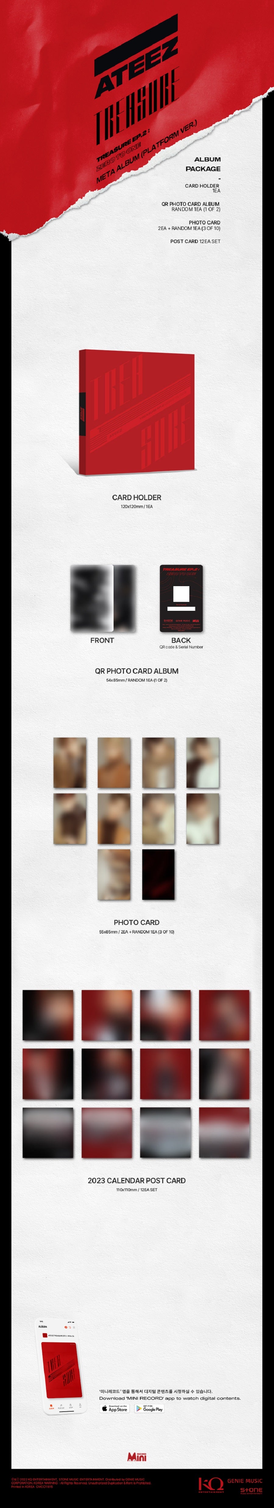 ATEEZ - TREASURE EP.2 : ZERO TO ONE (PLATFORM VER.) ✅