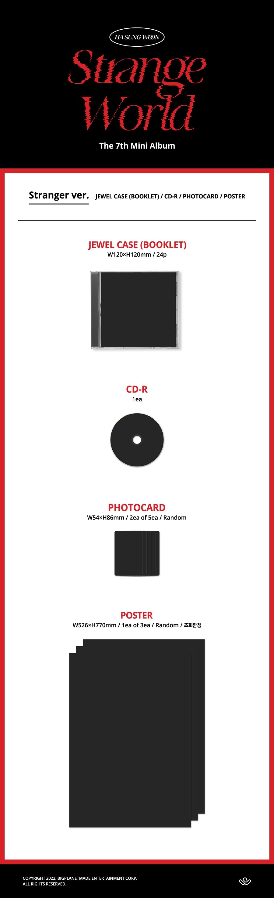 HA SUNG WOON - STRANGER WORLD (STRANGER VER. - JEWEL CASE) 