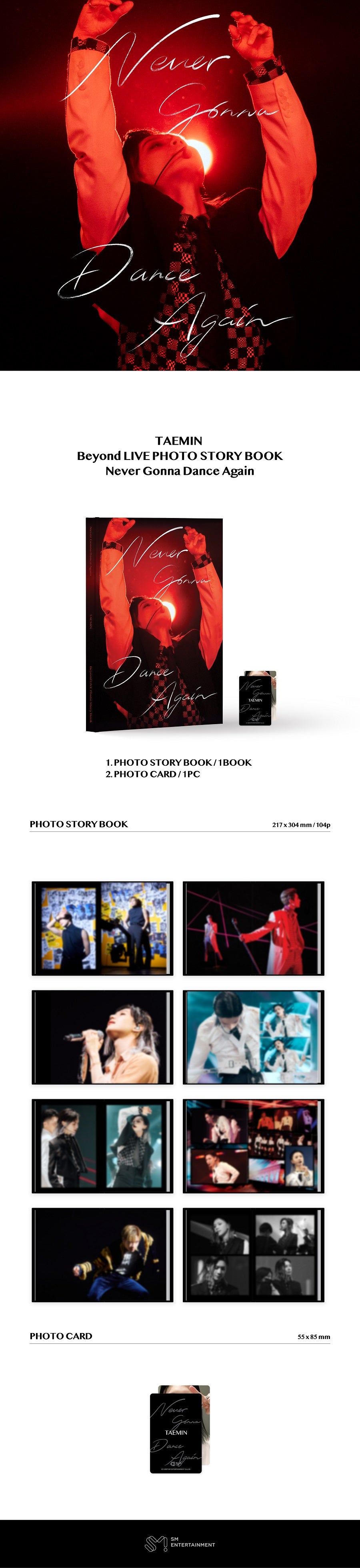 TAEMIN - BEYOND LIVE PHOTO STORY BOOK - NEVER GONNA DANCE AGAIN ✅ 