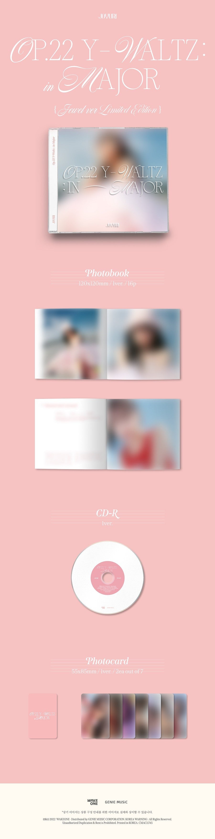 JO YURI - 1ST MINI ALBUM OP.22 Y WALTZ IN MAJOR (JEWEL VER.) LIMITED EDITION 