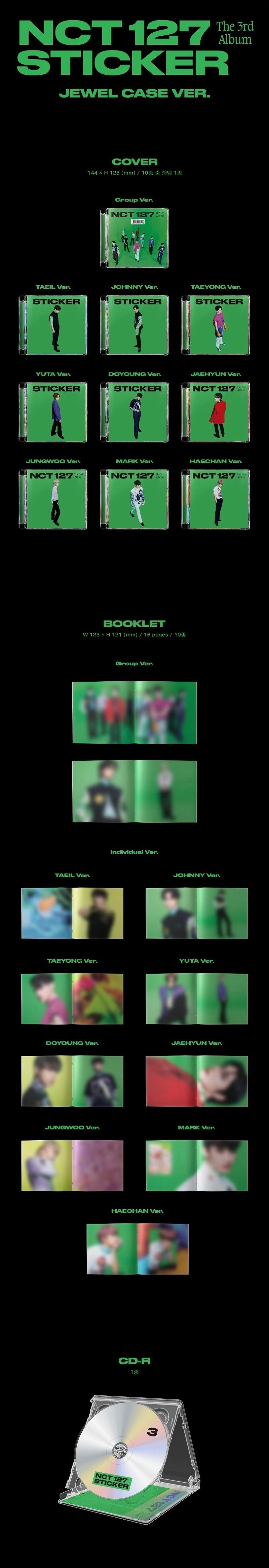 NCT 127 - 3RD ALBUM STICKER (JEWEL CASE VER.) ✅